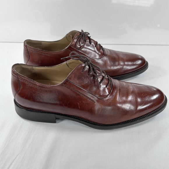 Johnston & Murphy Men\'s 11.5 Shoes Brown Leather Oxford Dress Shoes Lace Up